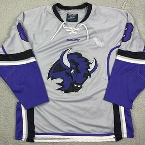 Buffalo Bison Hockey Jersey Youth Association Minnesota Purple‎ Grey Bauer